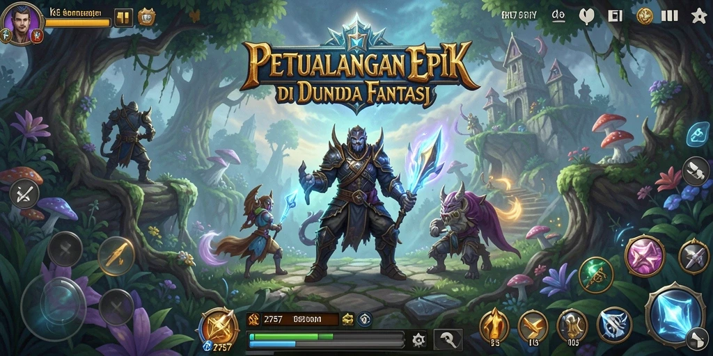 Tampilan gameplay <strong>2757</strong> yang menegangkan di arena petualangan fantasi.