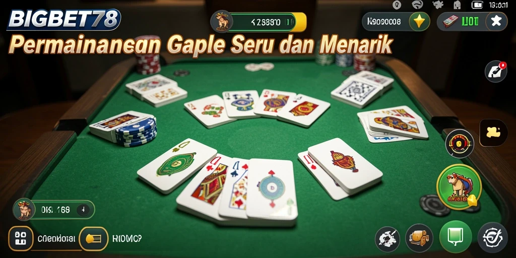 Tampilan gameplay Gaple yang menarik dan penuh strategi.