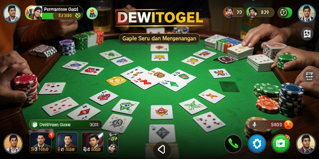 Tampilan gameplay seru DEWITOGEL dalam permainan Gaple.