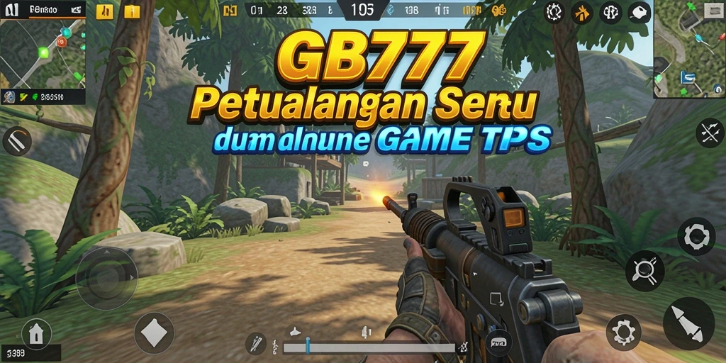 Screenshot utama GB777 menampilkan aksi tembak-menembak yang intens dalam gameplay TPS.