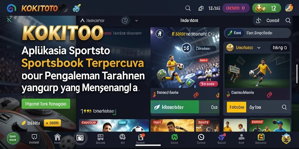 Tampilan menarik dan user-friendly dari KOKITOTO yang menonjolkan fitur Sportsbook.
