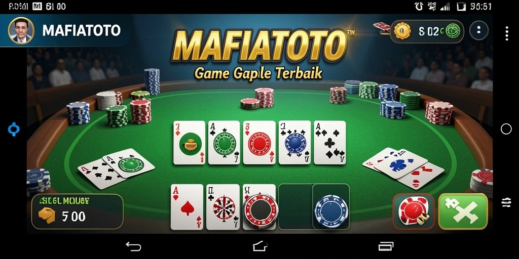 Tampilan gameplay seru di MAFIATOTO dengan kartu Gaple.