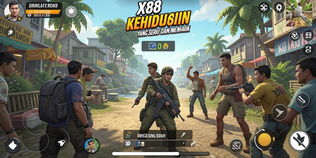 Screenshot gameplay X88 menunjukkan momen seru dalam simulasi kehidupan.